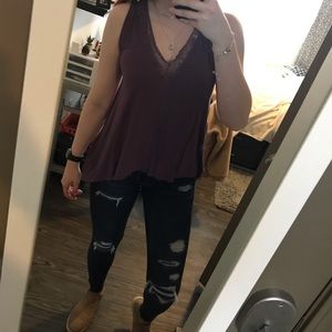 American Eagle V-Neck Flowy Top